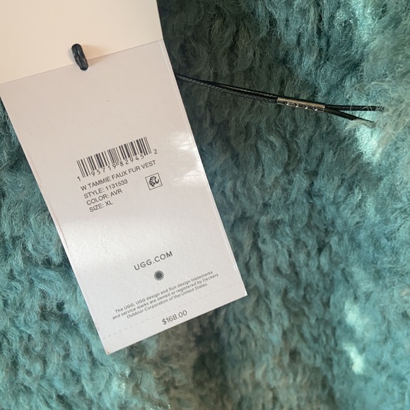 XL 🔖 UGG TAMMIE FAUX FUR VEST GREEN - Picture 11 of 11